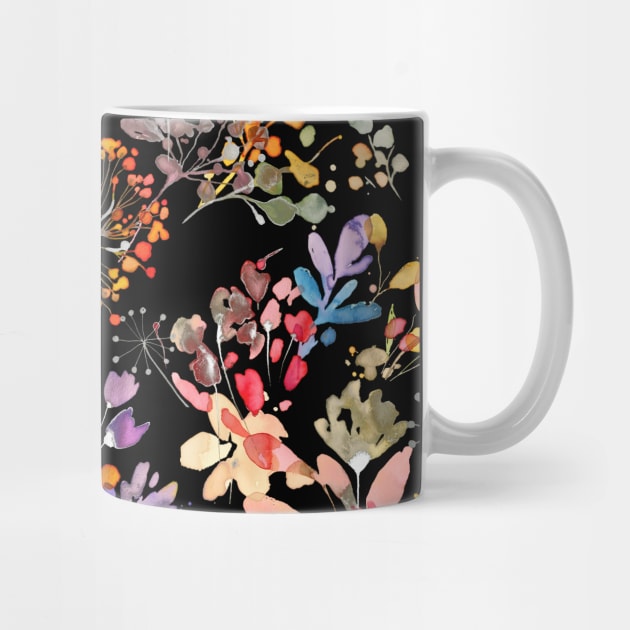 Flowers Wild Grasses Plants Black by ninoladesign